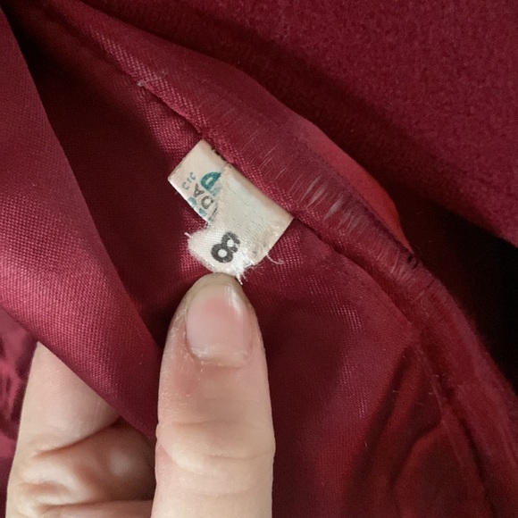 Dark red wool pea coat - Picture 3 of 3